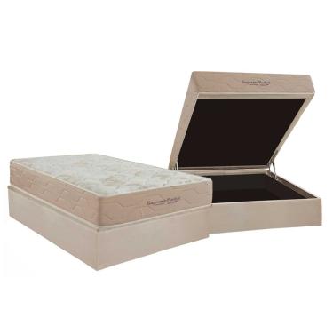 Imagem de Conjunto Box Baú Solteiro: Colchão Molas Inovaflex Ensacadas Supreme+Base CRC Corano Clean (88x188)