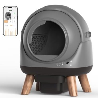 Imagem de Caixa de areia autolimpante para vários gatos, caixa de areia automática G1, robô autolimpante com controle inteligente de aplicativo e monitoramento de saúde, inclui 2 sacos de lixo e tapete de areia