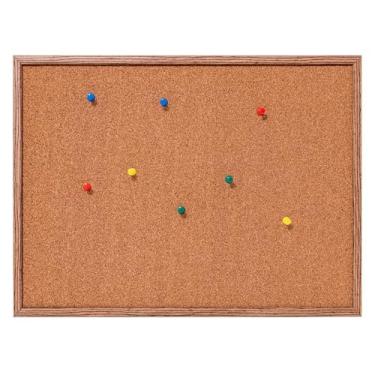 Imagem de Quadro De Aviso 70x50cm Moldura Madeira + 50 Alfinetes Mural Fotos Lembretes