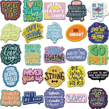 Imagem de 50 adesivos de texto curativos e motivacionais – Adesivos decorativos e diários em inglês à prova d'água para artigos de papelaria, malas, cadernos, telefones, garrafas de água e mais