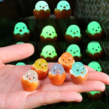 Imagem de Lindo enfeite luminoso pendurado pingentes aleatórios mini paisagem DIY carro casa vaso resina decoração galinha, 2 cm (5 peças)