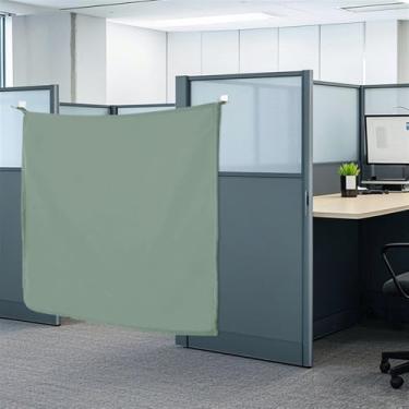 Imagem de SK Studio Cortina de cubículo de escritório, cortinas de privacidade para divisória de quarto, divisória de porta blackout portátil, verde, 121 x 152 cm