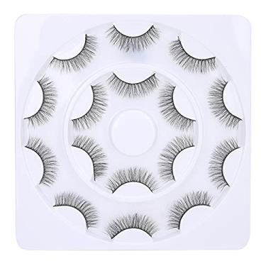 Imagem de Cílios postiços 8 pares tridimensionais longos grossos encaracolados cílios de aparência para maquiagem dos olhos fibra sintética (D28)