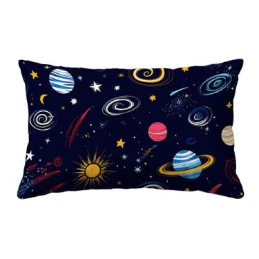 Imagem de Lindos Planetas Cósmicos Decorativas Lombares Capas de Travesseiro 30 x 50 cm Capas de Travesseiro Macio Moderna Casa de Fazenda para Sofá Sala de Estar Sofá