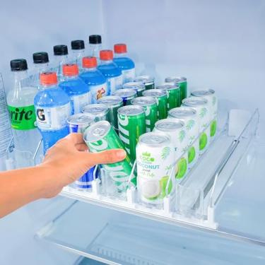 Imagem de Organizador de bebidas para geladeira, 6 fileiras branco