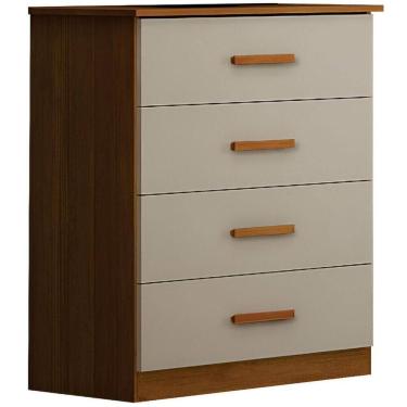 Imagem de Cômoda Rubi Cinamomo Off White 4 Gavetas Leifer Móveis