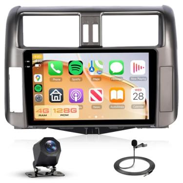Imagem de Estéreo automotivo de 4 GB + 128 GB para Toyota Prado 2010-2013 com tela sensível ao toque embutida de 9 polegadas, Android 13, rádio veicular, sem fio, CarPlay, Android Auto BT/DSP/SWC/GPS