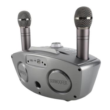 Imagem de SUNGOOYUE Máquina de karaokê Portátil Com Microfones Duplos Sem Fio, Alto-falante 4.2, ABS, Saída de 15W + 15W, Bateria de 3000mAh, Vários Modos de Entrada (#12)