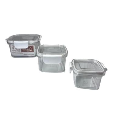 Imagem de Conjunto 3 Potes Herméticos Quadrados.