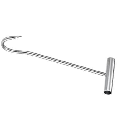 Imagem de TWZKXC Gancho para desossar carne com cabo em T de 30,5 cm, pacote com 2 ganchos de carne em T, ganchos curvos em forma de T para cozinha, açougueiro, restaurante, churrasco, prateado, de alta