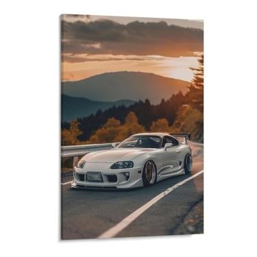 Imagem de HouLaiZhe Carro esportivo japonês Sup Sunrise pôsteres tela estética decoração de sala de parede impressões de parede sala de galeria decoração de parede para quarto sala de estar escritório 11 x 17
