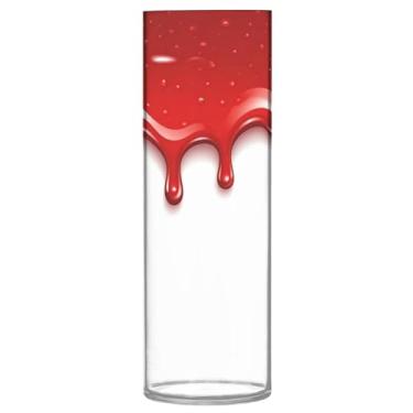 Imagem de JUZIHAI Vaso de geleia de morango para flores 9,9 cm x 30 cm cilindro de plástico moderno vaso de flores para centro de mesa de casamento decoração de casa