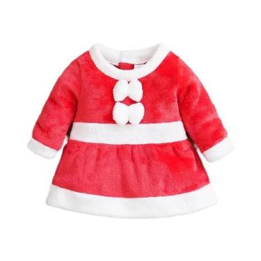 Imagem de Conjunto De Roupa De Natal Para Meninas Com Laço De Flanela, Macacão D