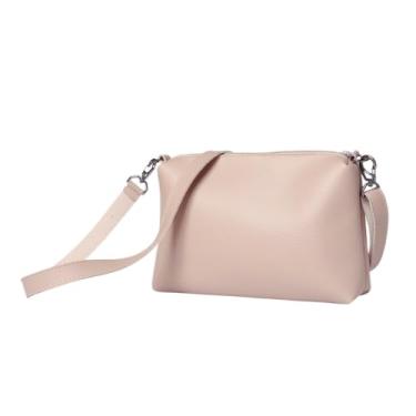 Imagem de Bolsa Transversal Feminina em Couro Sintético, com Alça Ajustável, Estilo Casual (NUDE)