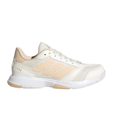 Imagem de adidas Tênis feminino Ligra 8 Indoor, Branco esbranquiçado/areia cristalina/branco, 41