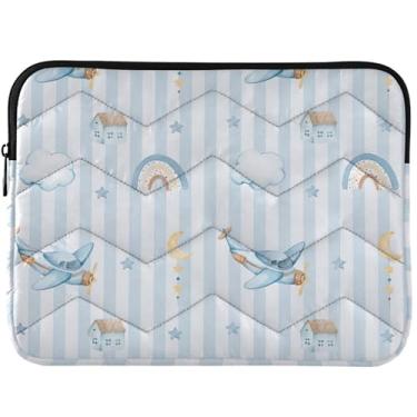 Imagem de Lindas capas para computador com listras de avião, capa acolchoada, universal, acessórios de computador de 13 a 14 polegadas para MacBook Pro 14