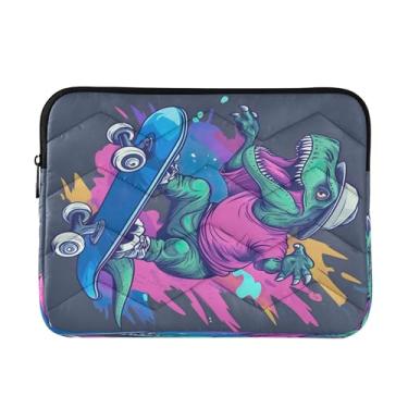 Imagem de Joitme Sacos de trabalho femininos verdes de lontra relaxados, bolsas de laptop de 33 a 13,3 polegadas, bolsa de laptop de viagem média, skate dino, M