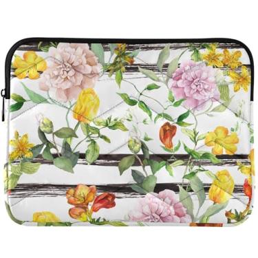 Imagem de Capas para laptop coloridas com listras de flores de borboleta para MacBook Pro 14 polegadas, acessórios de computador, capa universal de 13 a 14 polegadas