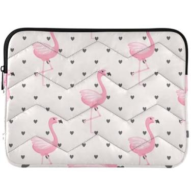 Imagem de Capa para notebook Flamingo Pink Hearts Puffy para laptop MacBook Air 13 polegadas capa fofa 13-14 polegadas universal