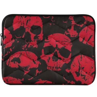 Imagem de Capa protetora para laptop com caveiras vermelhas assustadoras e inchadas, capa protetora para laptop, floral, universal, 13 capas para laptop de 35,5 cm