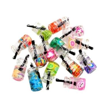 Imagem de Mini Pingentes De Garrafa De Resina De Vidro 10 Peças Para Sucos, Chá 