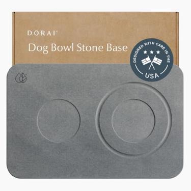 Imagem de Dorai Home Dog Bowl Base de pedra – Estação de alimentação moderna e elegante para animais de estimação – Base antiderrapante de secagem rápida com terra diatomácea – ardósia
