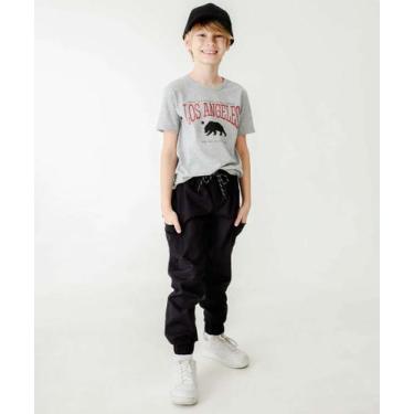 Imagem de Calça Infantil Jogger Jeans Bolso Cargo Tam 4 a 8-74082 - Turma Legal,