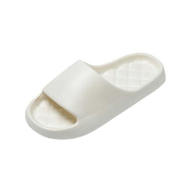 Imagem de Pantufas femininas de sola grossa e sola macia para todas as estações, uso interno, externo, leve, para banheiro, tamanhos 36-37 38-39 40-41, Branco, 35