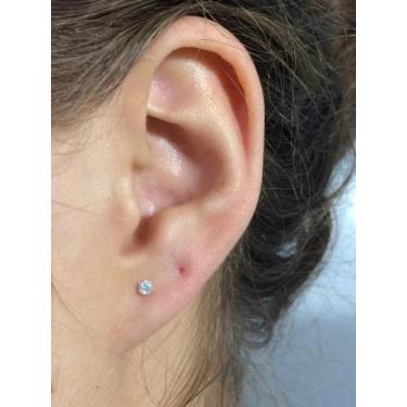 Imagem de Promoção Brinco Prata Maciça 925 Pedra Zirconia Redondo 3mm - Lojas La
