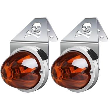 Imagem de Vitonsbay Lente de vidro âmbar luzes de melancia com suporte de aço inoxidável, luzes de seta espelhadas de melancia LED âmbar substituição para Kenworth Peterbilt Freightliner