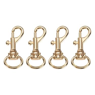 Imagem de PATIKIL Parafuso de olhal giratório, gancho de pressão, 4 peças, parafuso de bandeira de extremidade única, clipes de metal para chaveiro, mergulho, coleira para animais de estimação, linha de roupas