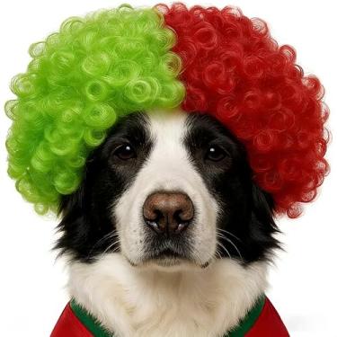 Imagem de Peruca de animal de estimação para fãs de futebol da Copa do Mundo, cabeça com bandeira nacional Crazy Cheer, acessórios ajustáveis para fantasia de cão/gato, para jogos de futebol, olímpicos