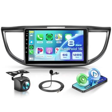 Imagem de Rádio estéreo automotivo Android 8Core 6G + 128G para Honda CRV 2012 2013 2014 2015 2016, Carplay sem fio, Android Auto, 5G WiFi + GPS, música HiFi e DSP, rádio com tela sensível ao toque de 9