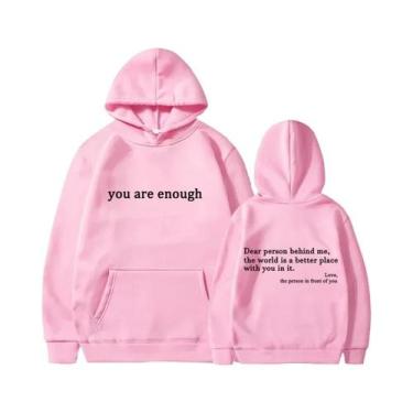 Imagem de Hoodie Retro Unissex Estilo Street Hip Hop, Você É Suficiente, Hoodie 