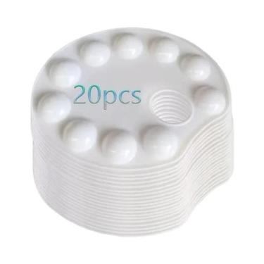 Imagem de Conjunto De Paleta De Pintura Com 10 Compartimentos Para Aquarela, Acr