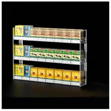 Imagem de Rack de acrílico para exibição de cigarros - Suporte de parede e bancada, armário organizador de varejo para supermercados e lojas (50 x 6 x 38 cm) - Design durável e elegante