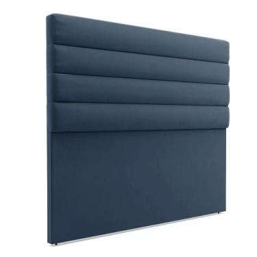 Imagem de Cabeceira California Para Cama Box Queen 160 cm Suede Azul Marinho M11