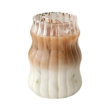 Imagem de Copo De Vidro Resistente Ao Calor De 530ml Com Listras Para Chá, Suco,