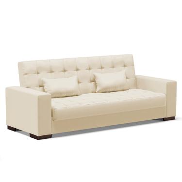 Imagem de Sofá Cama Casal 3 Lugares 210cm Lisboa Corino  D03 - D'Rossi