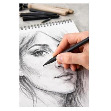 Imagem de Carvão Vegetal Acrilex Ponta Fina c/ 12 Unidades