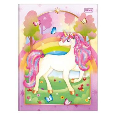 Imagem de Caderno Brochura Universitário Capa Dura Blink Unicórnios 48 Folhas - 