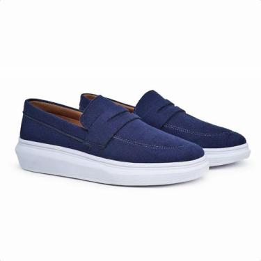Imagem de Mocassim Masculino Casual Sem Cadarço Slip On Confortável Solado Alto 