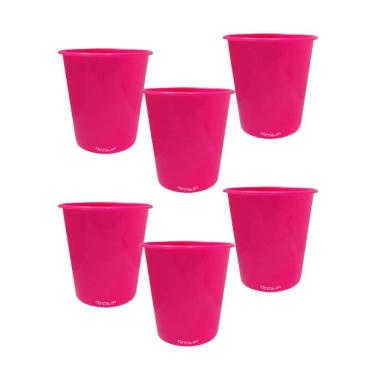 Imagem de Kit 6 Baldes De Pipoca Rosa 1L - Polipropileno