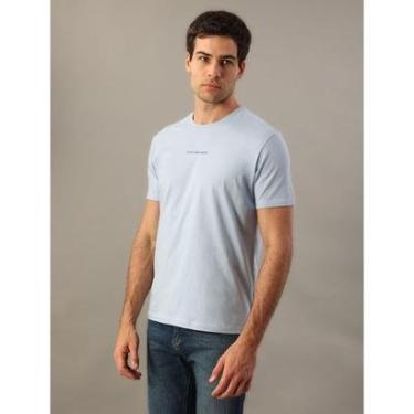 Imagem de Camiseta Manga Curta Calvin Klein Jeans Masculino Logo Centralizado - Azul Bebe-Feminino