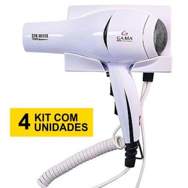 Imagem de Kit 4 Secador De Cabelo Gama Italy 2000w Ions Tourmaline Parede Hotel 