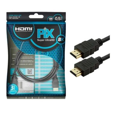 Imagem de Cabo HDMI 2.1 PIX, 8K HDR 19P, 30AWG, 0.5M - 018-1055-Unissex