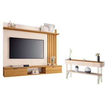 Imagem de Painel Suspenso Lets Cinamomo Off White Com Aparador Vivant Off White Cinamomo - Hb Móveis