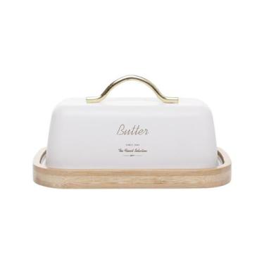 Imagem de Manteigueira Metal Branco E Bambu Olina Wolff Mesa Posta