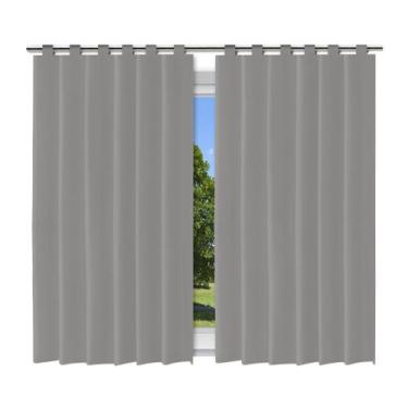 Imagem de Cortina Blackout Cinza PVC 280x240cm com Alça Corta Luz - Vida Pratika