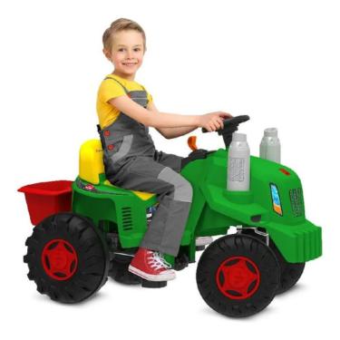 Imagem de Trator a Pedal Trator a Pedal 1238 Infantil com Assento Anatômico Verde Brinquedos Bandeirante